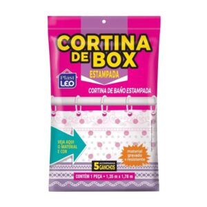 Cortina de box 1,35x1,78cm estampada sortida ref 615 Plastleo