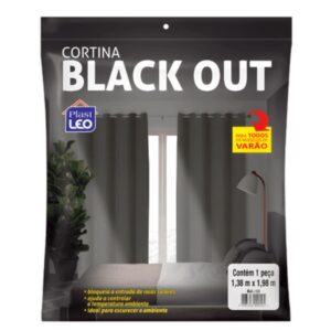 Cortina black out 1.38x1.98cm cinza ref 920 Plastleo