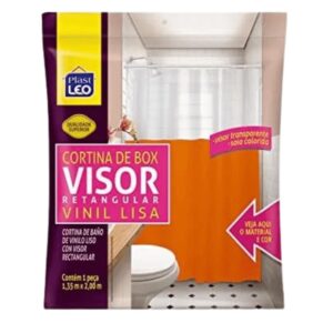 Cortina de box 1.35x200cm vinil lisa laranja  ref 621I Plastleo