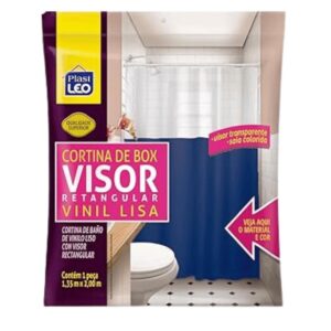 Cortina de box 1.35x200cm vinil lisa azul royal  621B Plastleo