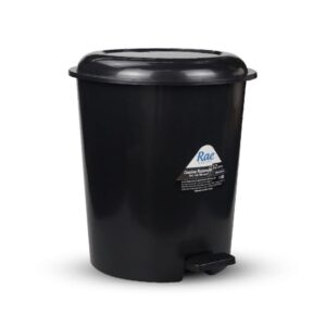 Lixeiro 12 lts c/ pedal redondo balck ref 9001 Rae Plasticos