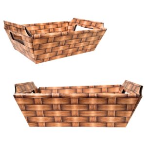 Produto Cesta 29x22x10cm G c/ alca decorativa vime papel 21532 Uriarte