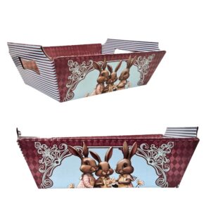 Produto Cesta 29x2x10cm G c/ alca decorativa pascoa papel 11182 Uriarte