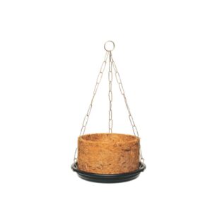 Vaso n 01 fibra de coco c/ prato e corrente ref 704 Garden