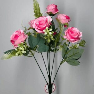 Flor artificial buque rosa c/7 40cm 6155/20117  FERTIN