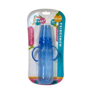 Produto Mamadeira azul 240ml bico de silicone ref 118331 New Baby
