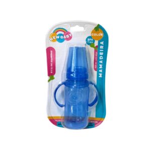 Produto Mamadeira azul 150ml bico de silicone ref 118731 New Baby
