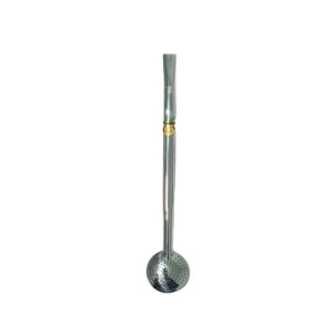 Produto Bomba de chimarrão c/ aplique inox fixa 22cm ref 208 Extang