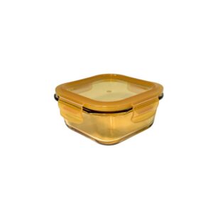Produto Pote de vidro hermético quadrado ambar 520ml ref19728 Ingá
