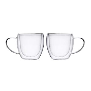 Produto Conj c/2 xícaras de vidro parede dupla ref 88689 KeHome