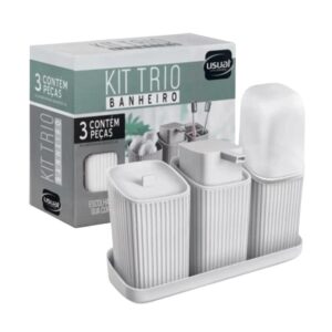 Produto Kit trio banheiro branco ref 1210 Usual