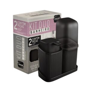 Produto Kit duo banheiro preto ref 1207 Usual