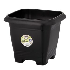 Produto Vaso quadrado preto plastico 19 lts ref 1362 Ercaplast