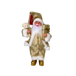Produto Papai noel 30cm dourado de natal 24 ref nat0396 Multiart