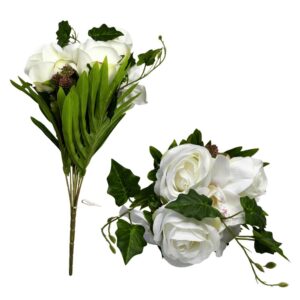 Flor artificial buque misto rosa e orquidea c/10 46cm 2652 Fertin