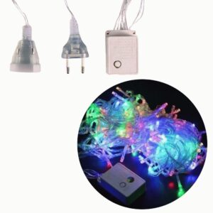 Produto Pisca pisca 10mt lam led colorido 110v macho/fem ref 00045 Fertin