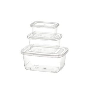 Produto Jogo c/ 03 potes retangular p/m/g transparente ref 1783 Ercaplast