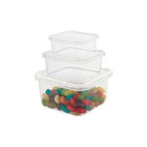 Produto Jogo c/ 03 potes quadrado p/m/g transparente ref 1785 Ercaplast
