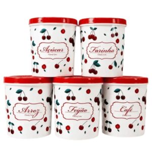 Produto Conj c/ 5 potes dec multiuso cherry 2,2lts ref 1013 Pedreira