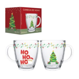 Produto Caneca conica de vidro natal 350ml ref 121520 Allmix