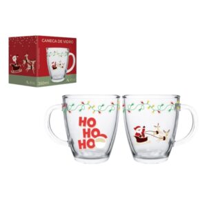 Produto Caneca conica de vidro natal 350ml ref 121521 Allmix