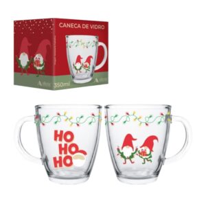 Produto Caneca conica de vidro de natal 350ml ref 121522 Allmix