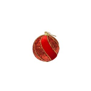 Produto Bola veludo glitter 8cm p/ arvore de natal ref nbol8v28 Multiart