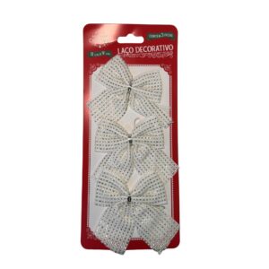 Produto Laco de natal c/3 un 3 cores c/ brilho ref LAC66 Multiart