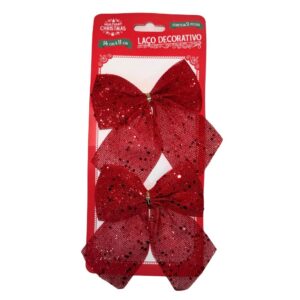 Produto Laco de natal c/2 un cores com pontos ref lac0082 Multiart