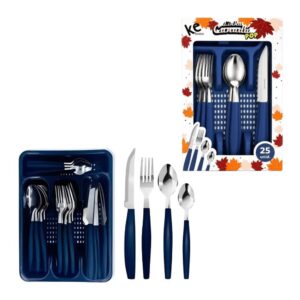 Produto Kit de talheres 24pçs linha canada pop azul ref 11415 Kehome