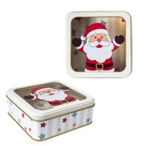 Produto Lata 15,5x15,5x5,8cm decorativa de natal ref latx0002 Multiart